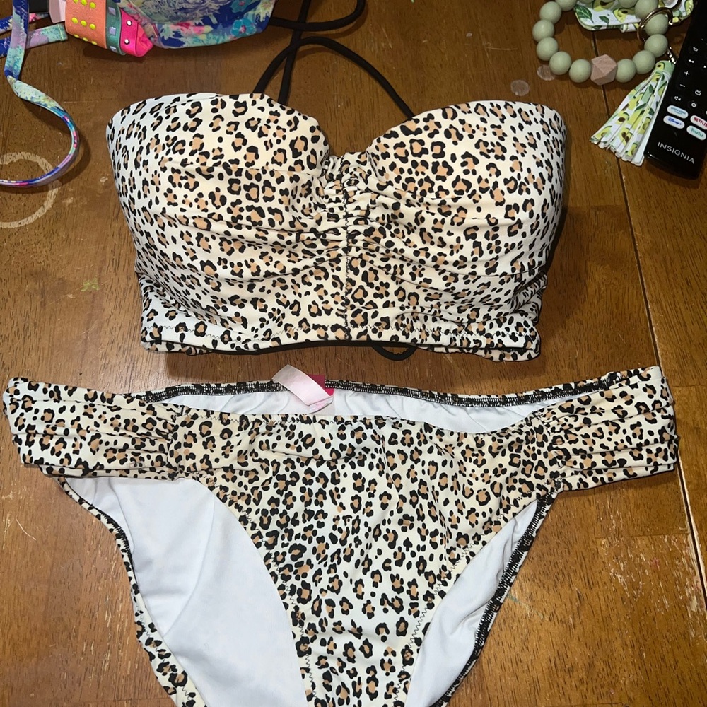Victoria's Secret Tan and Black Bikini Set